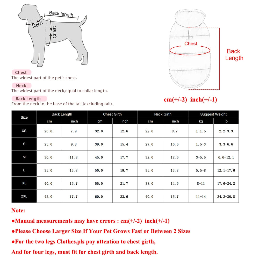Warm Winter Pet Dog Clothes