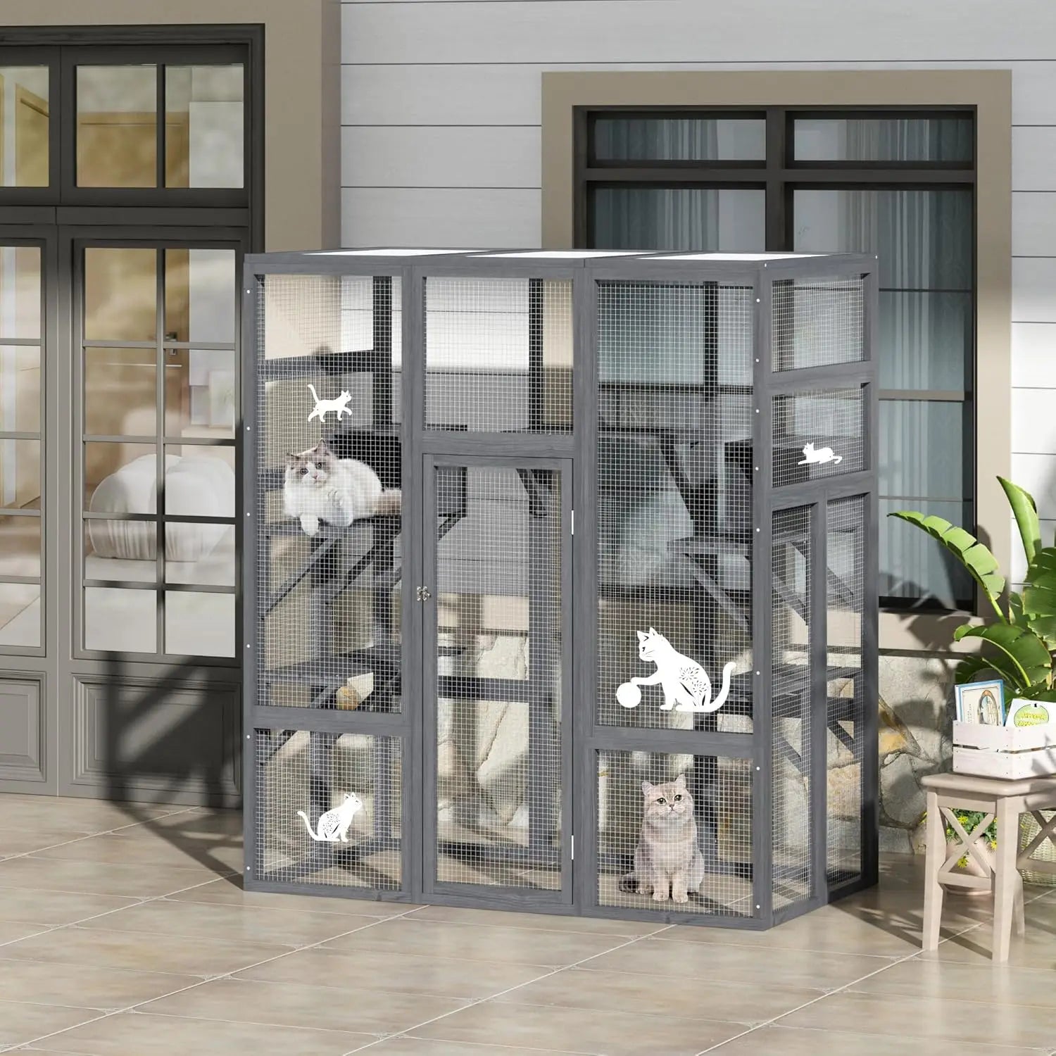 70" Large Spacious Wooden Enclosure