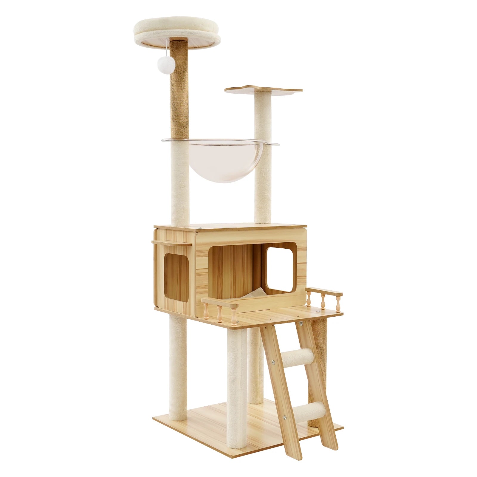 White + wood Cat Tree