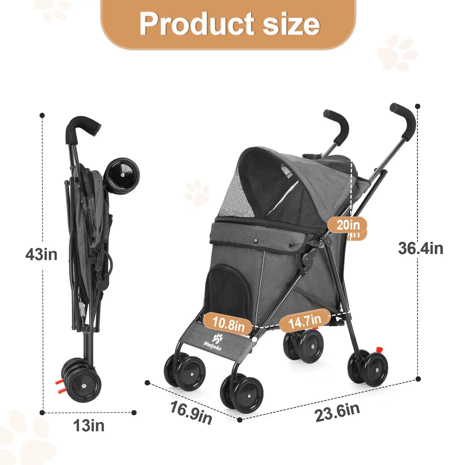 Travel Stroller for S Dogs/Cats