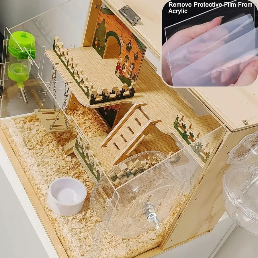 Wooden Hamster Cage/All Accessories
