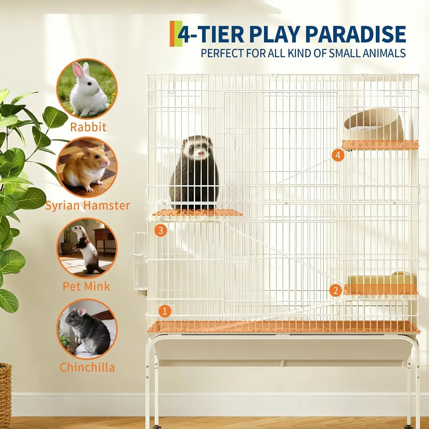 Small Animal Cage with Wheels