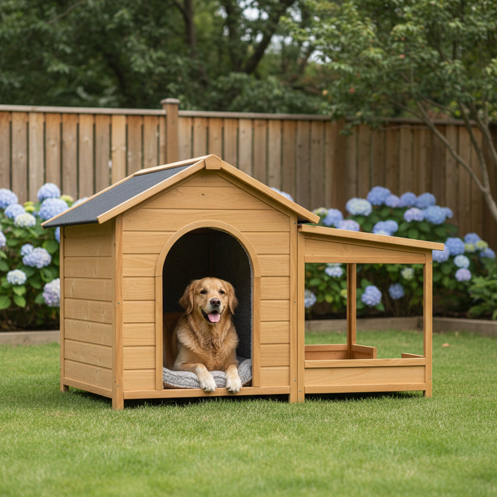 Natural large dog house