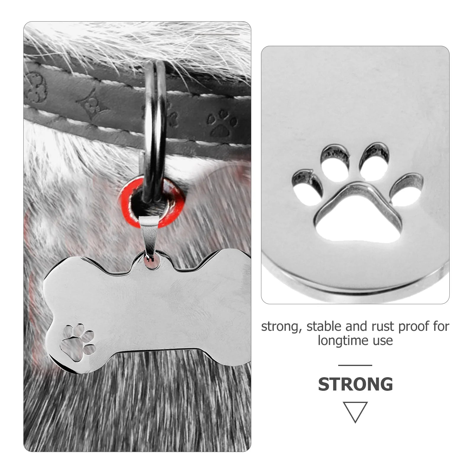 10 Pcs Stainless Steel Dog Tags
