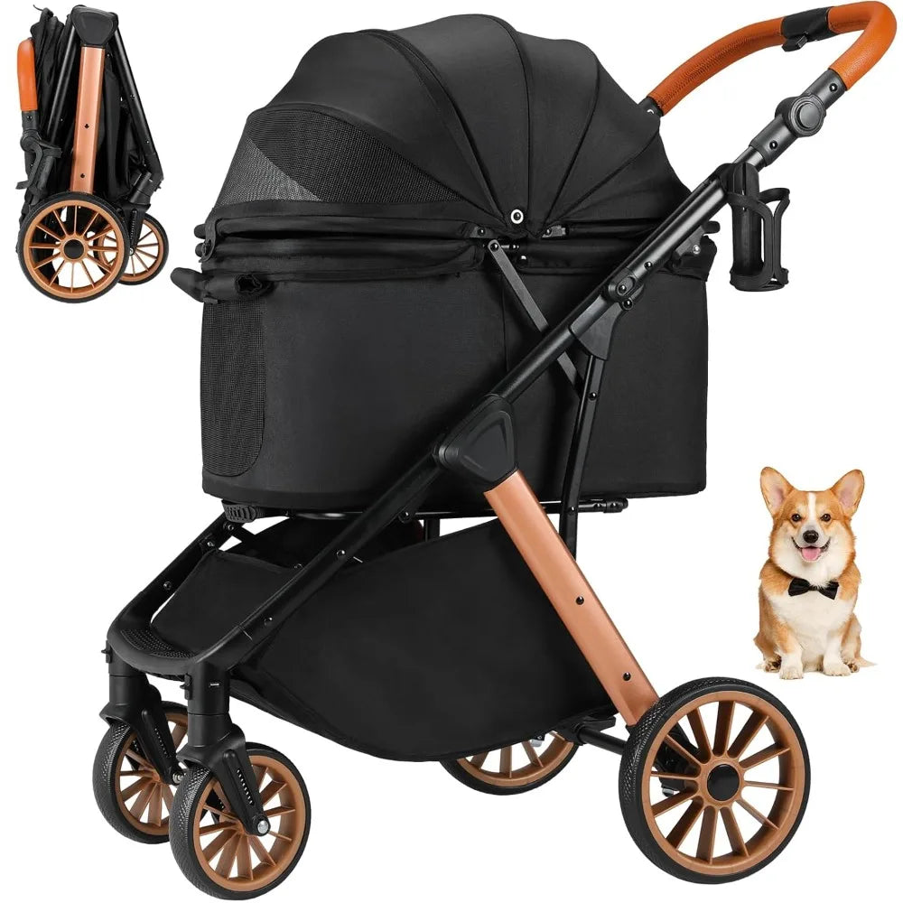 Foldable Dog Stroller for Medium Small Pets