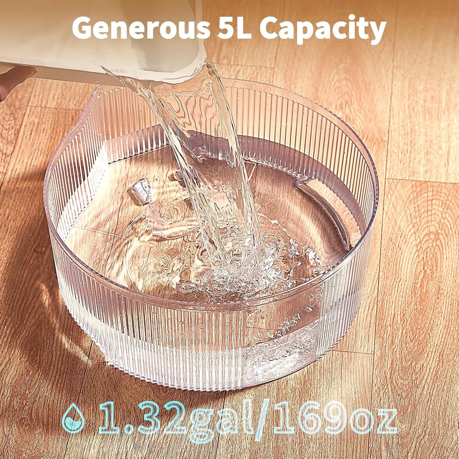 5L Transparent Pet Water Fountain