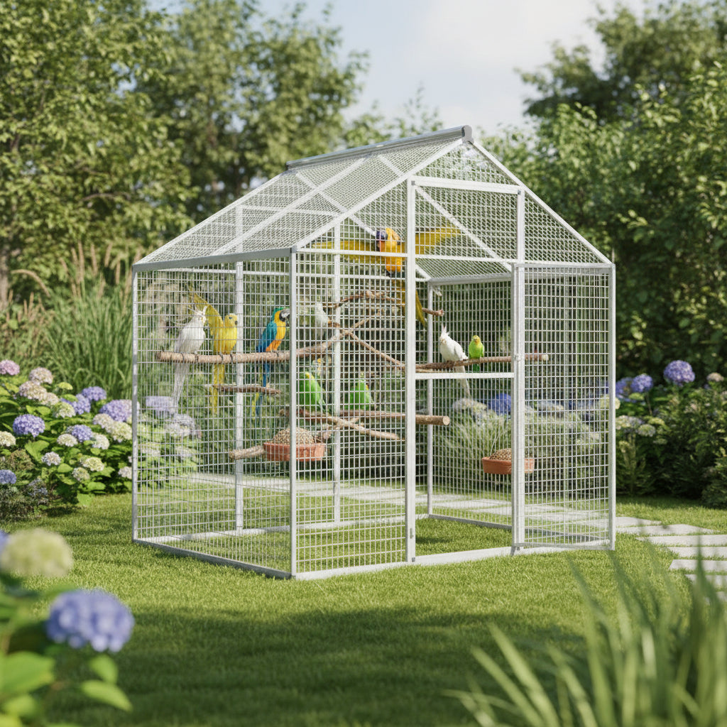 Outdoor aluminum aviary