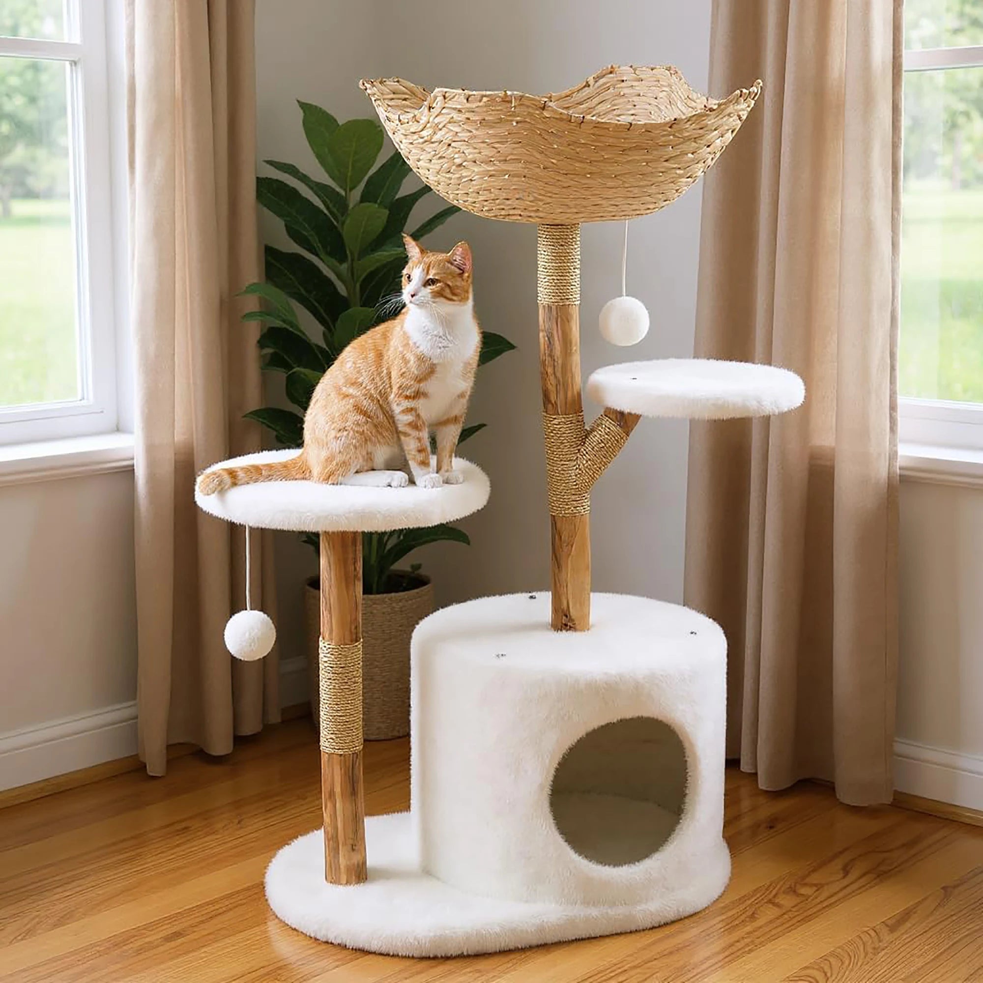 Real Wood Modern Cat Tree