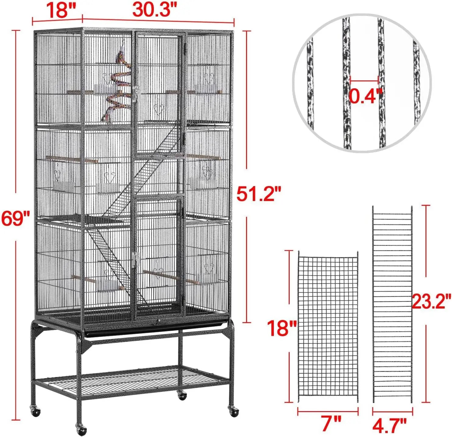 69 XL Large Metal Bird Cage