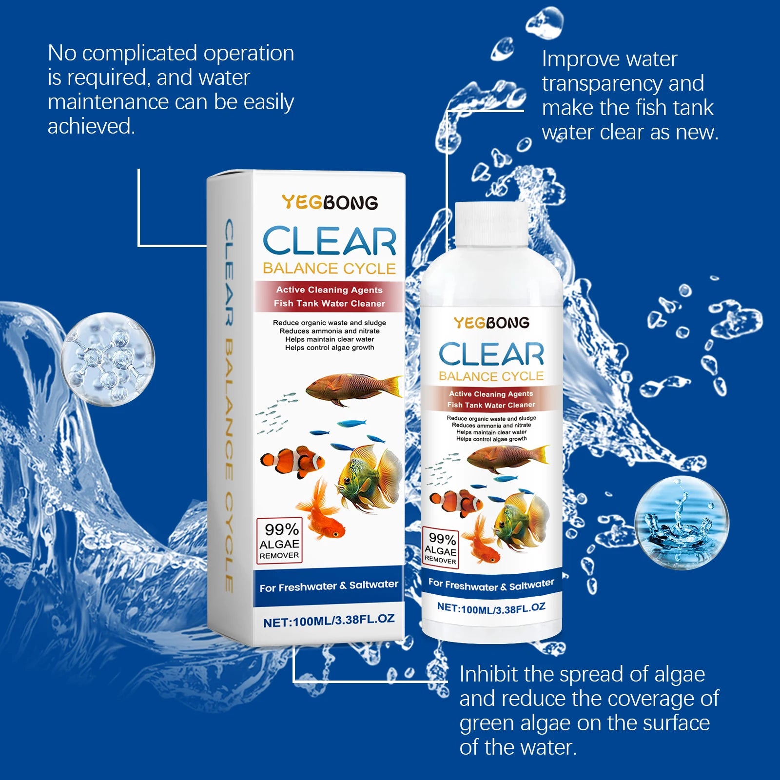 100ml Fish Tank Water Clarifier Safe