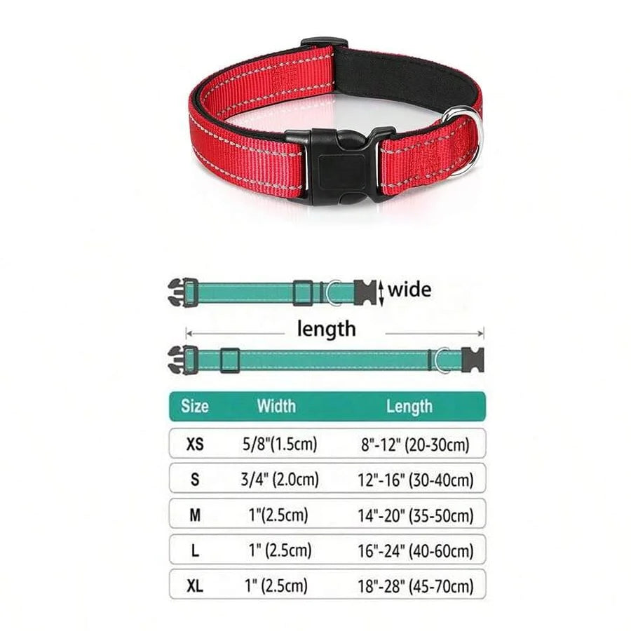 Reflective Dog Collar Soft Padded