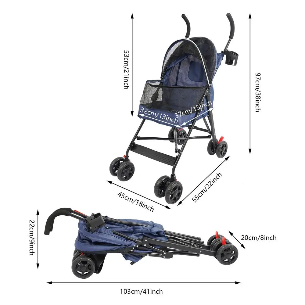 Pet Stroller for Small Medium Pets