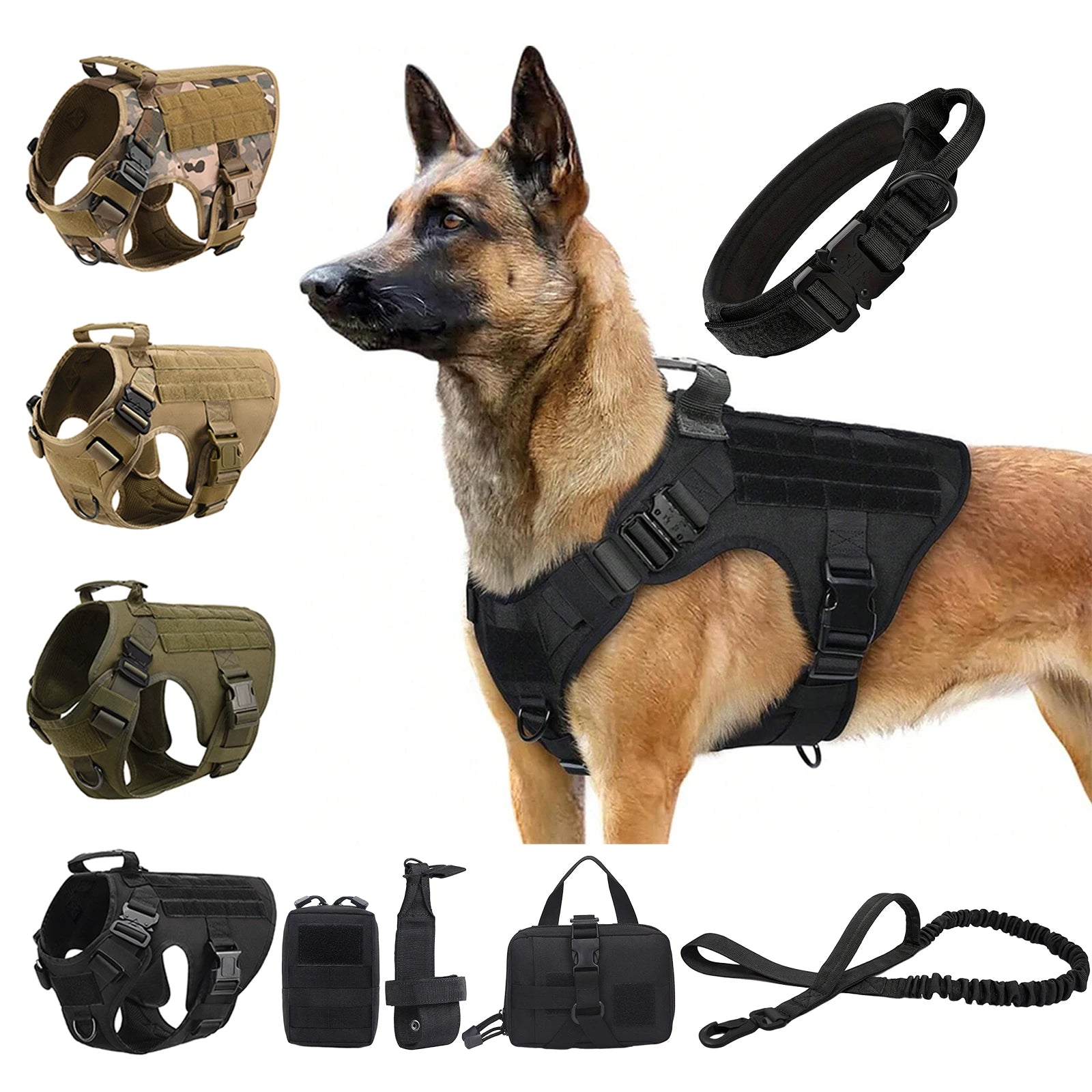 Tactical Harness Collar Leash