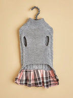 Pet Fur Dress White Gray