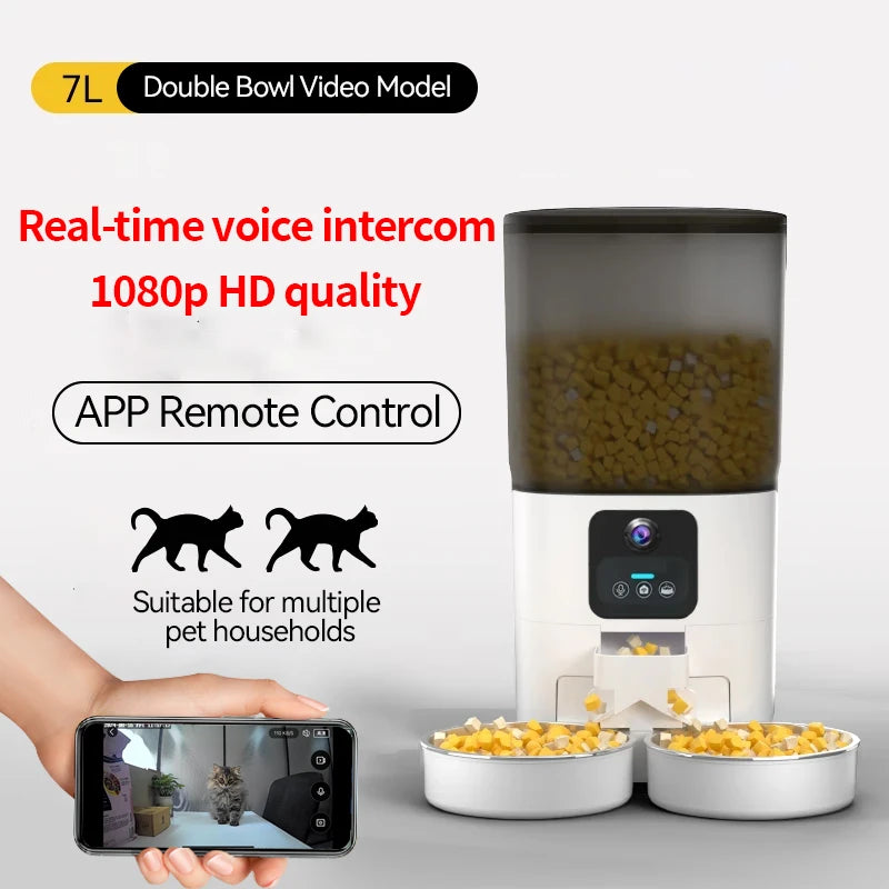 Cat double bowl smart feeder
