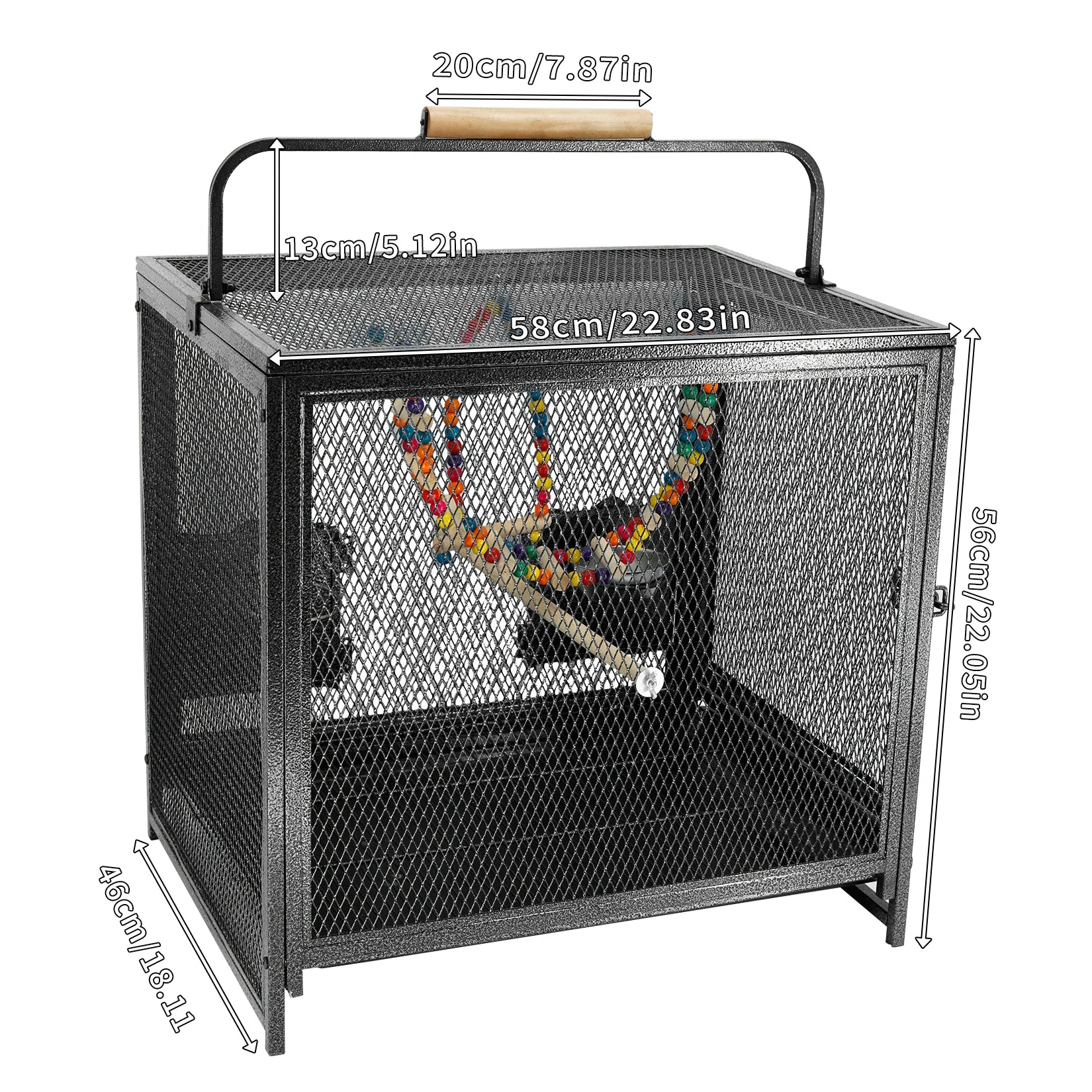 Wrought Iron Bird Travel Carrier