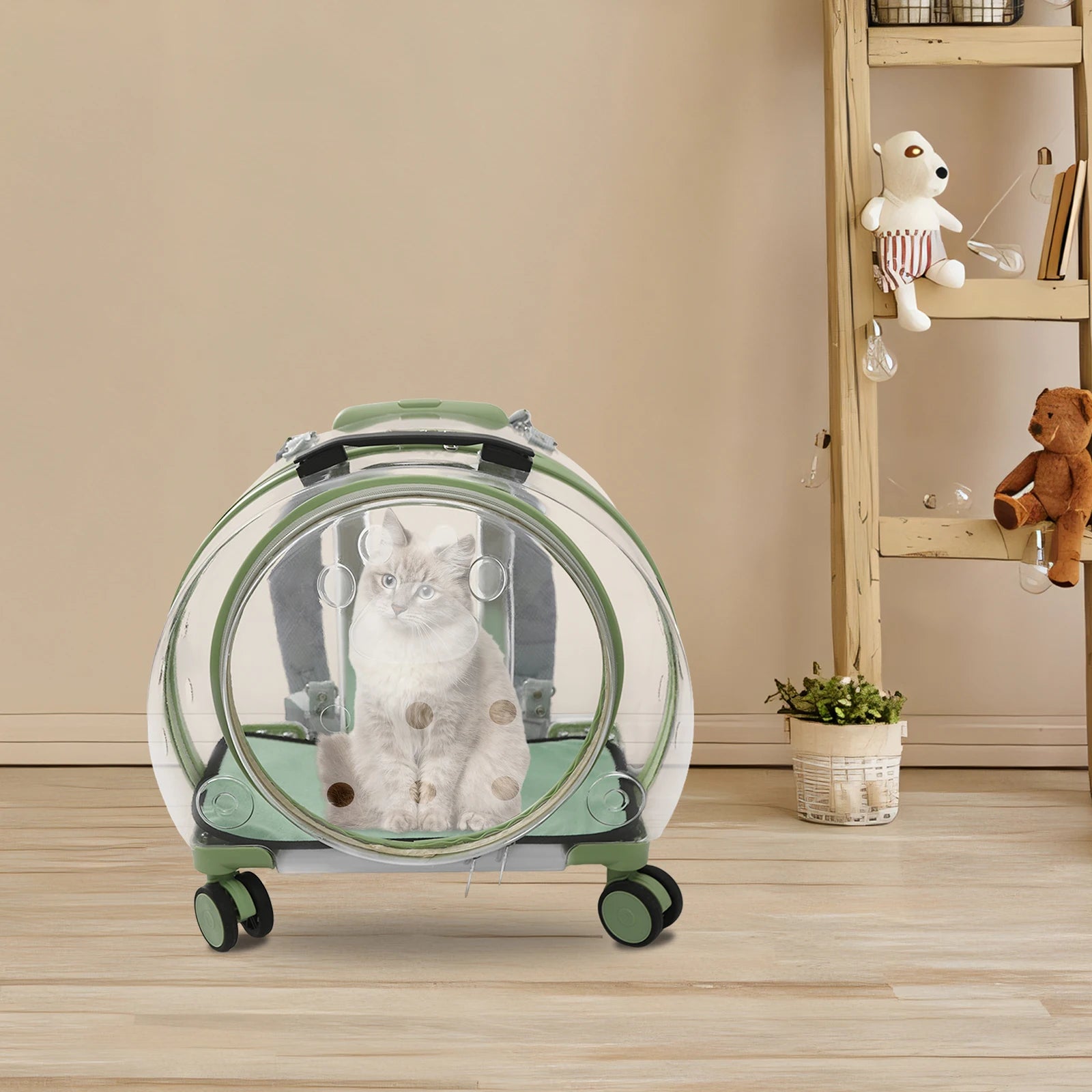 Pink/Green Breathable Cat Carrier