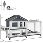 65" Wooden Rabbit Hutch