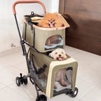 Double Decker Pet Stroller/Separate Compartments