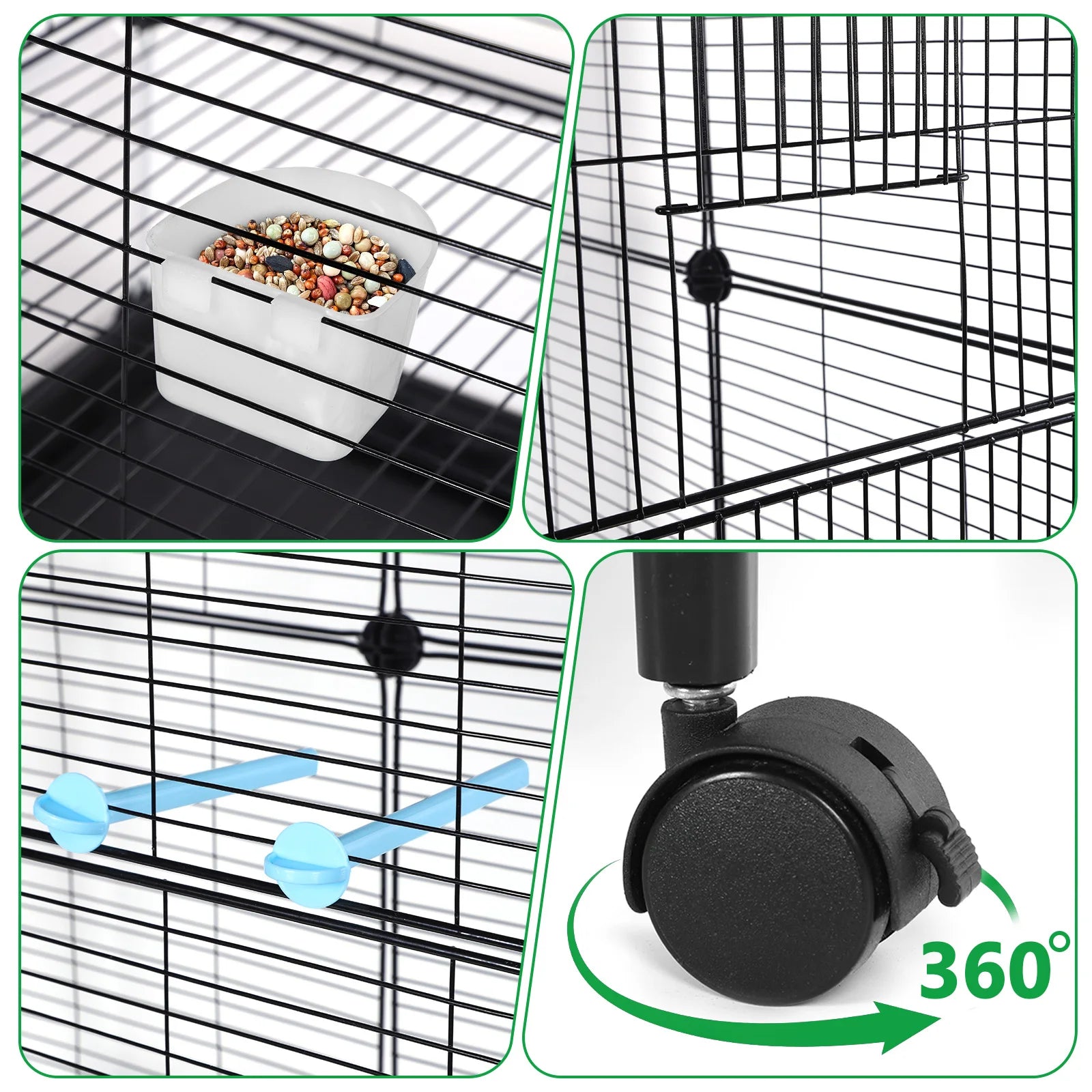 Bird Cage with Rolling Stand