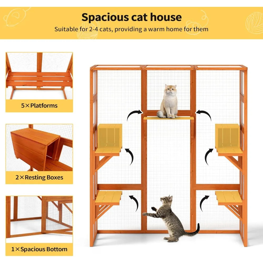 71-In. Wooden Cat Enclosure