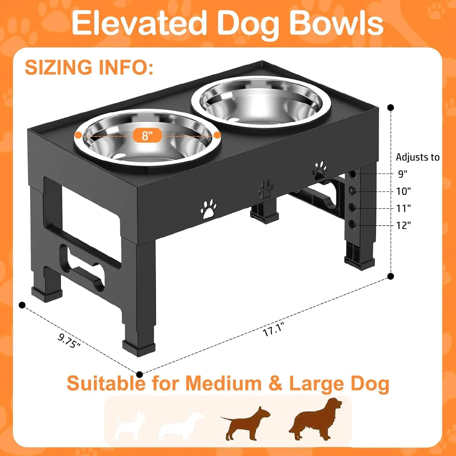 Adjustable Height Dog Bowl Stand