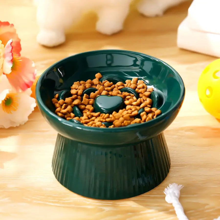 2 Pcs Raised Slow Feeder Bowl