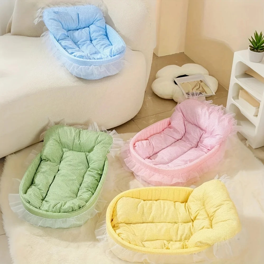 Lace-Trimmed Pet Princess Bed