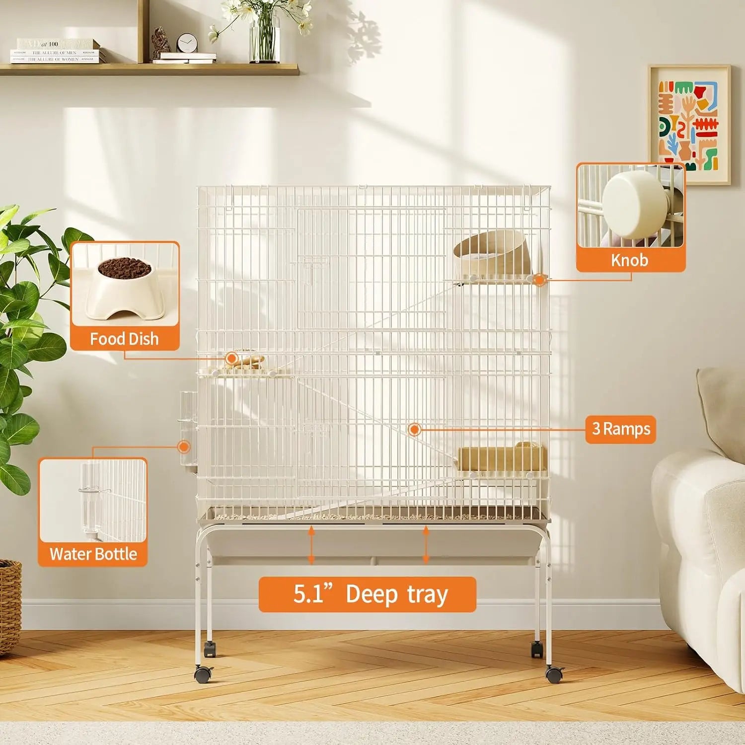 Small Animal Cage with Wheels