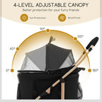 Pet Stroller Black/Rose/Gold, Detachable