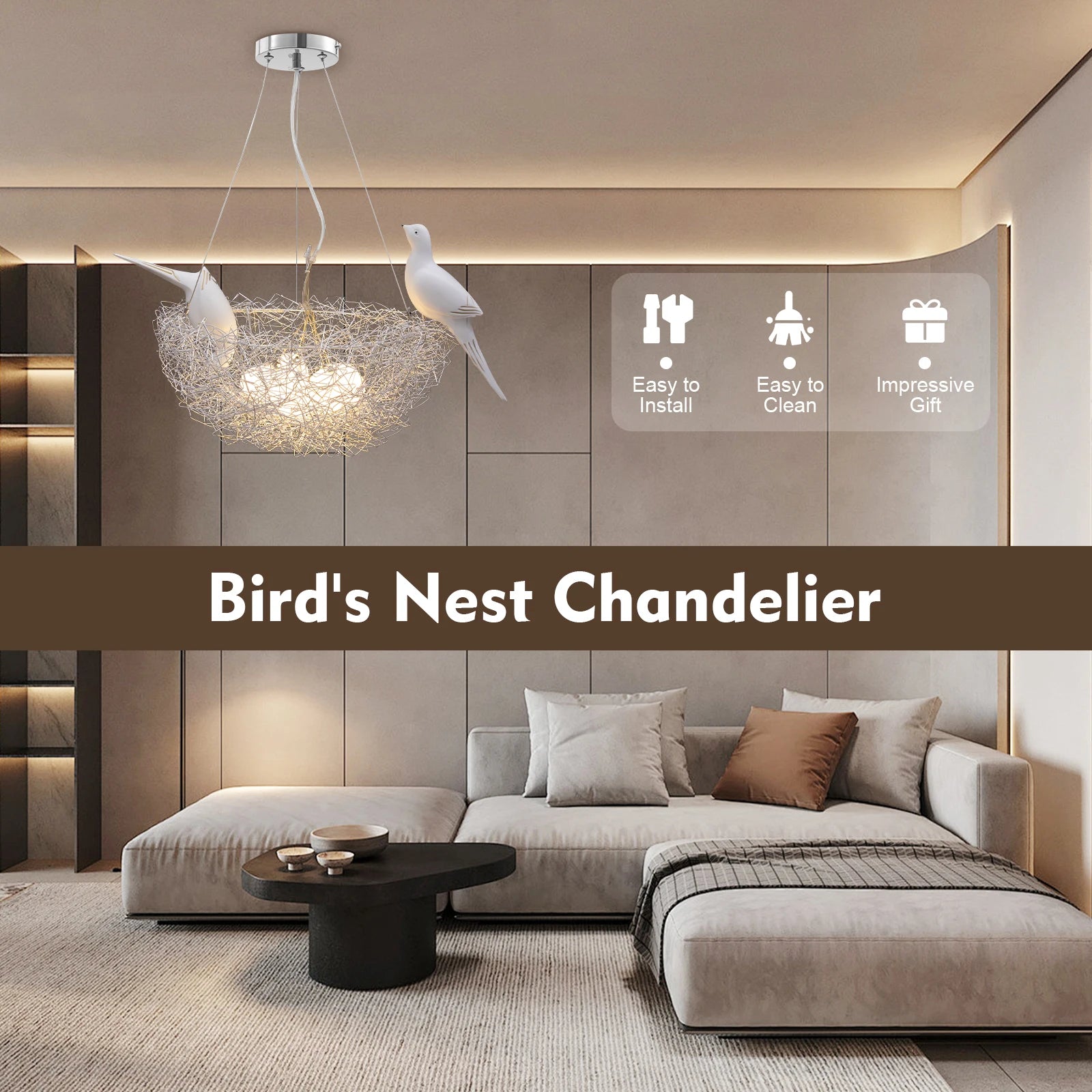 Bird Nest Chandelier LED