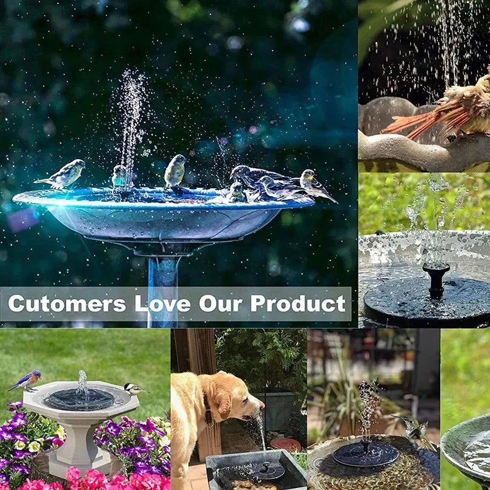 Solar Powered Water Fountain for Garden