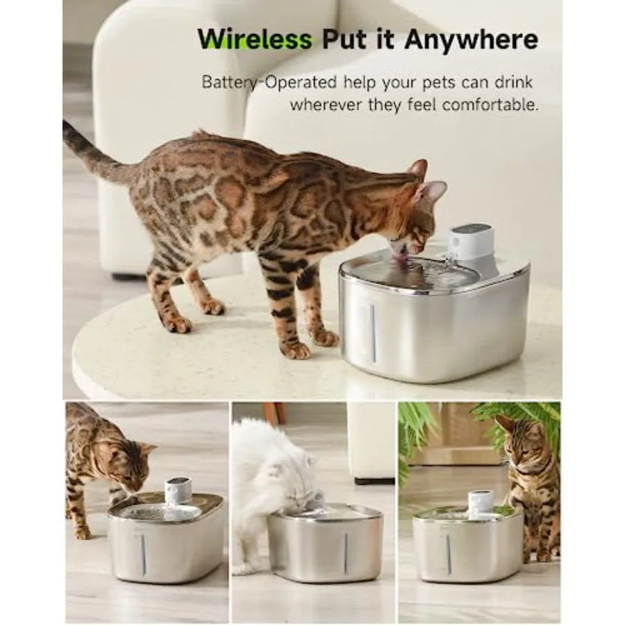 Wireless Stainless Steel Water Fountain