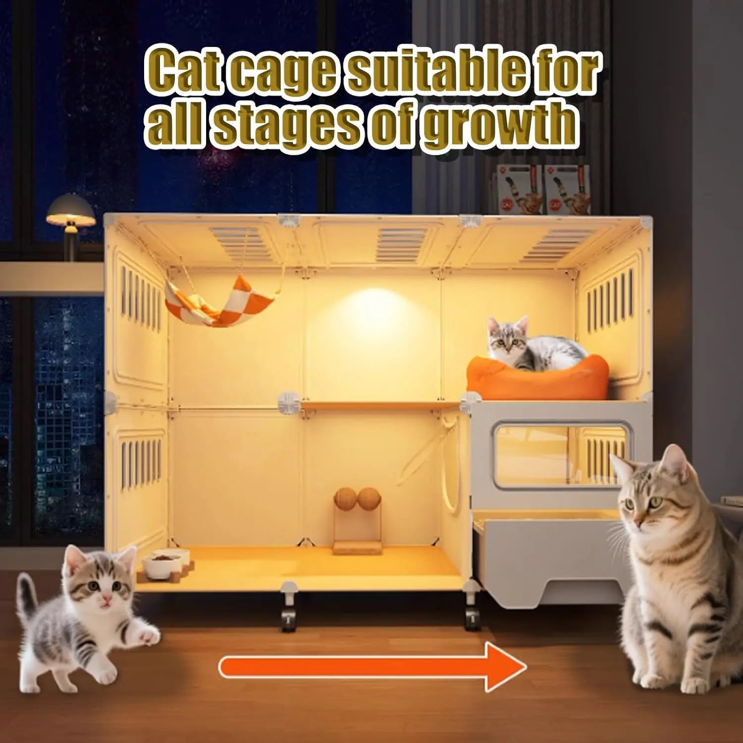 Cat Cage with Litter Box