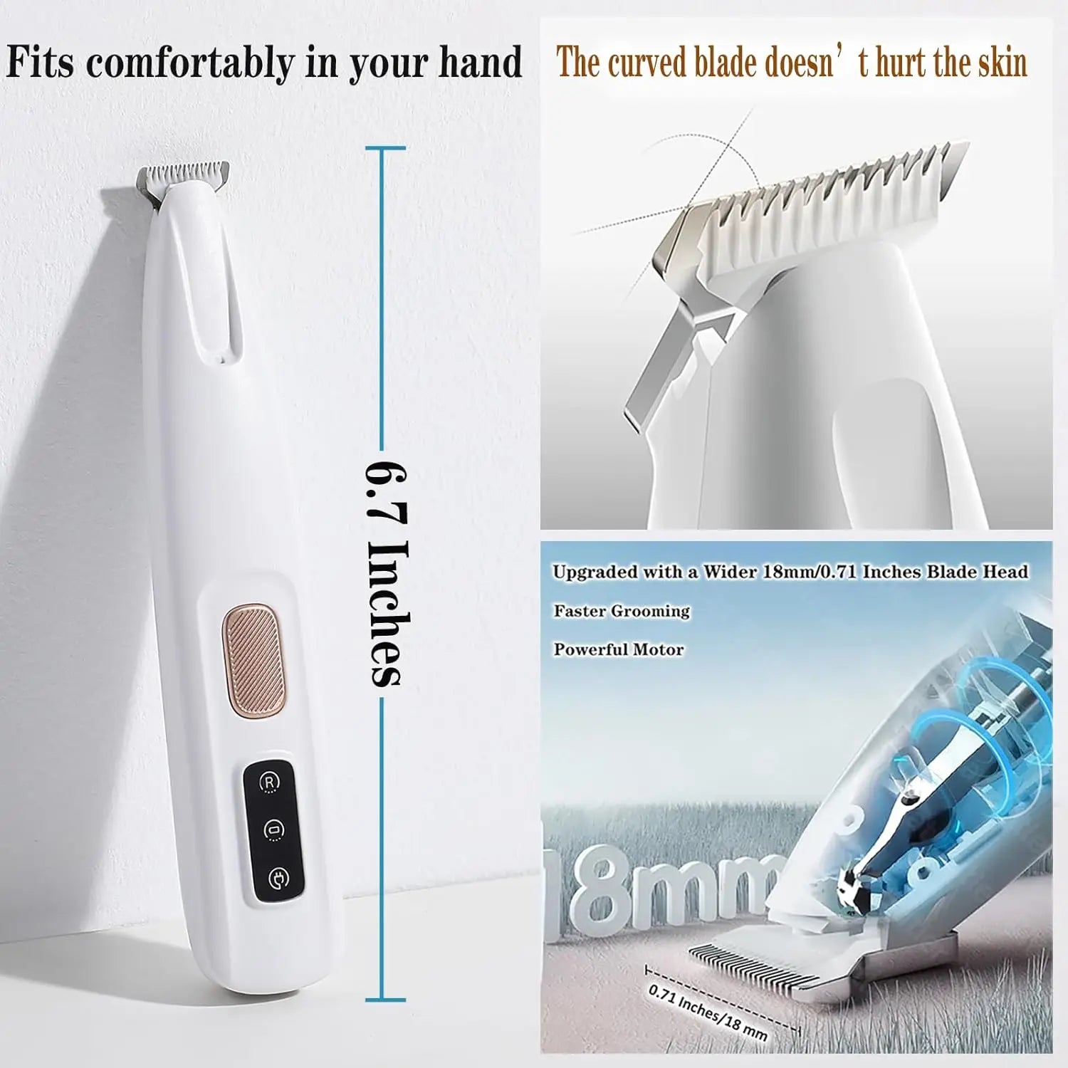 Pet Grooming Clipper with LED Light