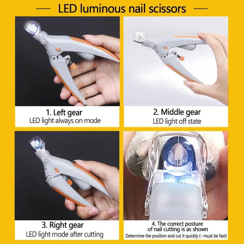 LED Light Pet Nail Clipper Strap