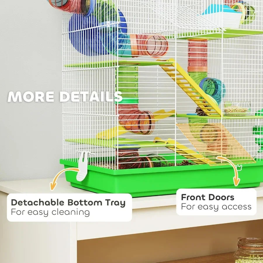 Small Animal Cage with Tubes and Tunnels