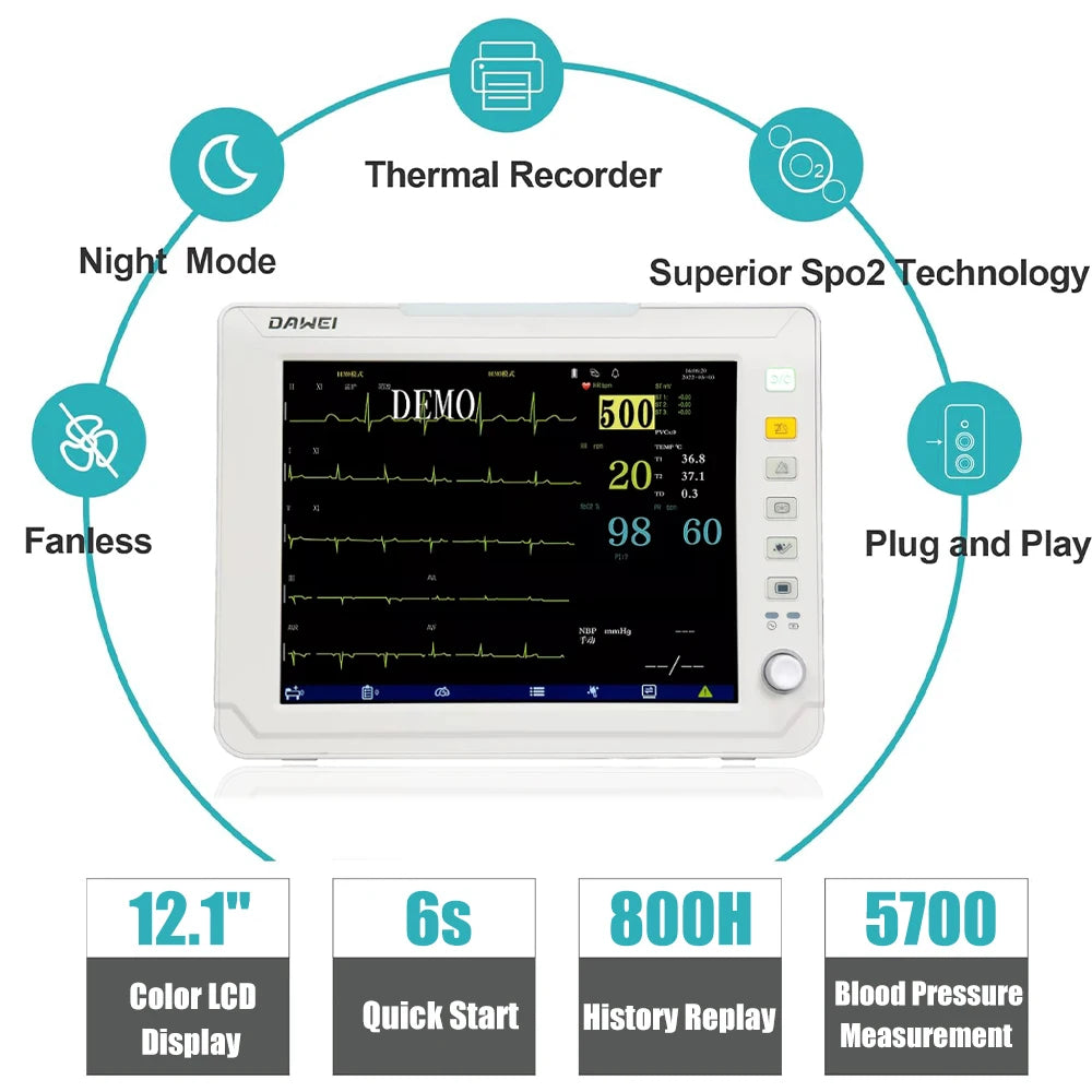 Portable Veterinary Monitor 6 Parameter