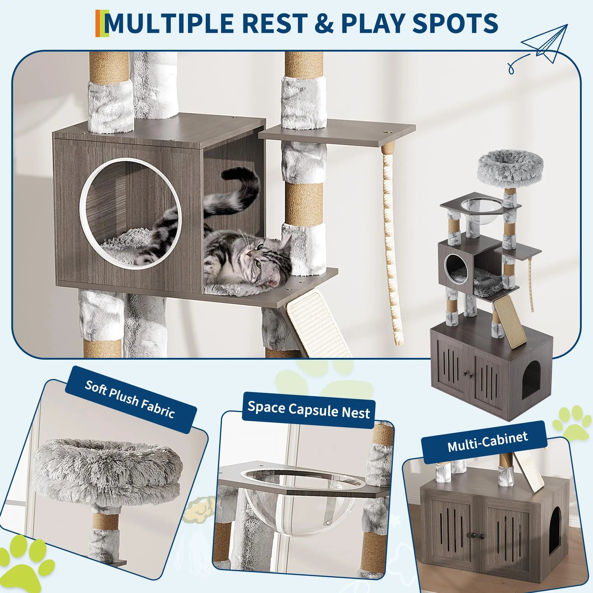 Cat Tower/Enclosed Litter Box