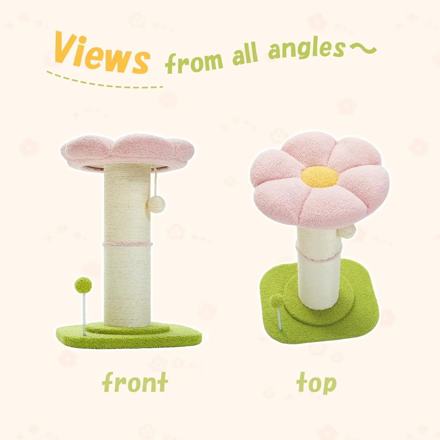 Pink Flower Cat Scratching Post