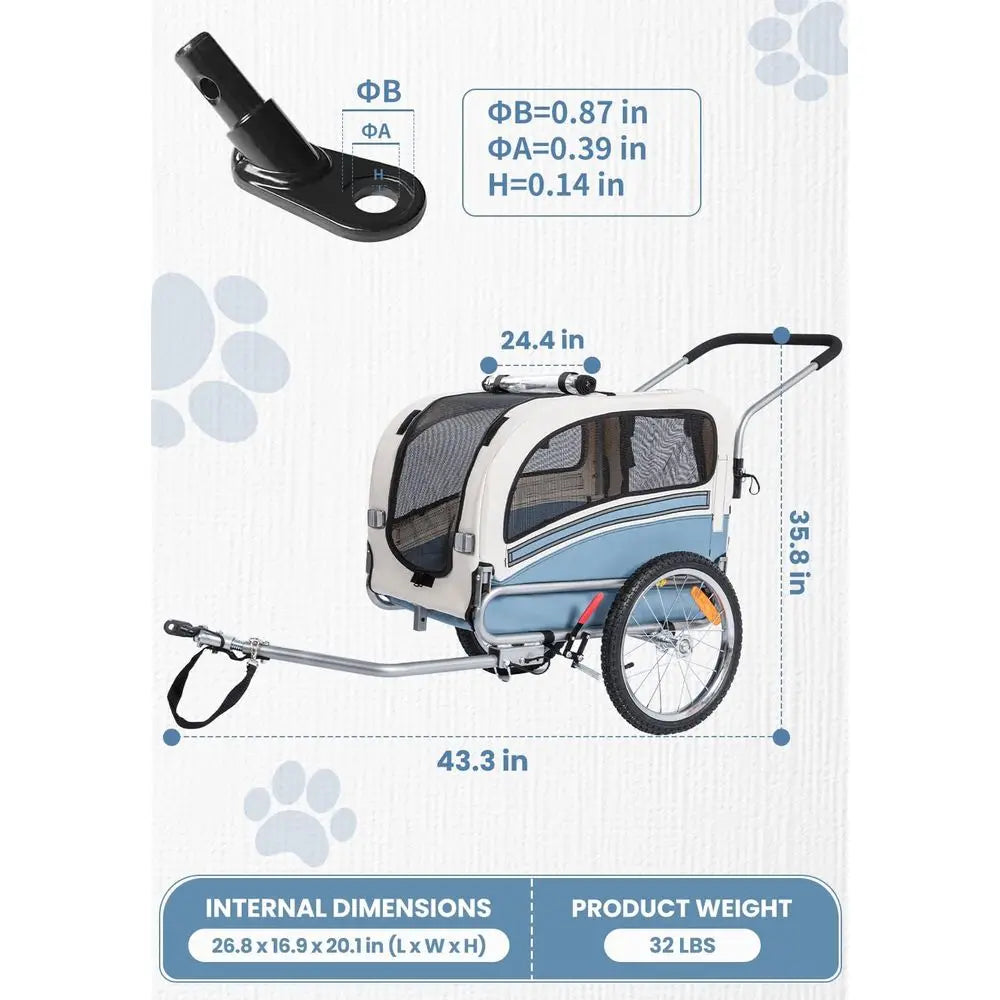 2 in 1 Pet Bicycle Trailer