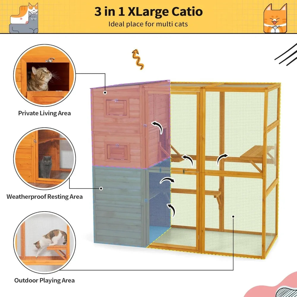 Large Wood Cat Enclosure