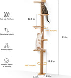 5-Tier Wall-Mounted Cat Tree