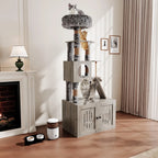 66.9" Cat Tree/Litter Box Enclosure