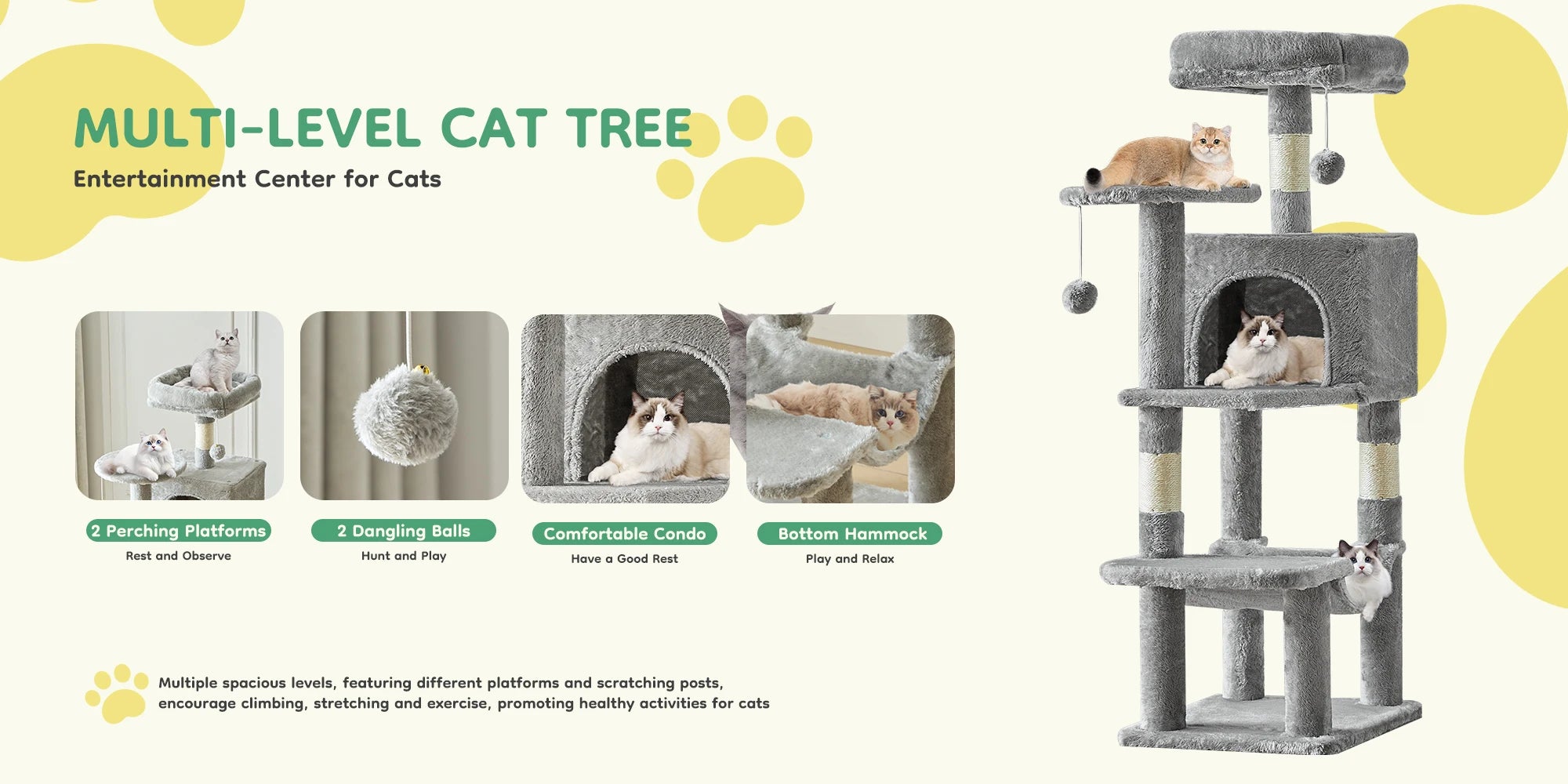 44In Cat Tree Tall Tower