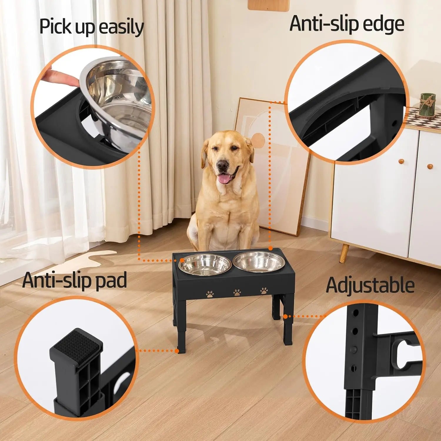 Adjustable Height Dog Bowl Stand