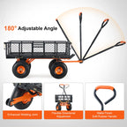 Garden Cart Sturdy Metal Utility Wagon