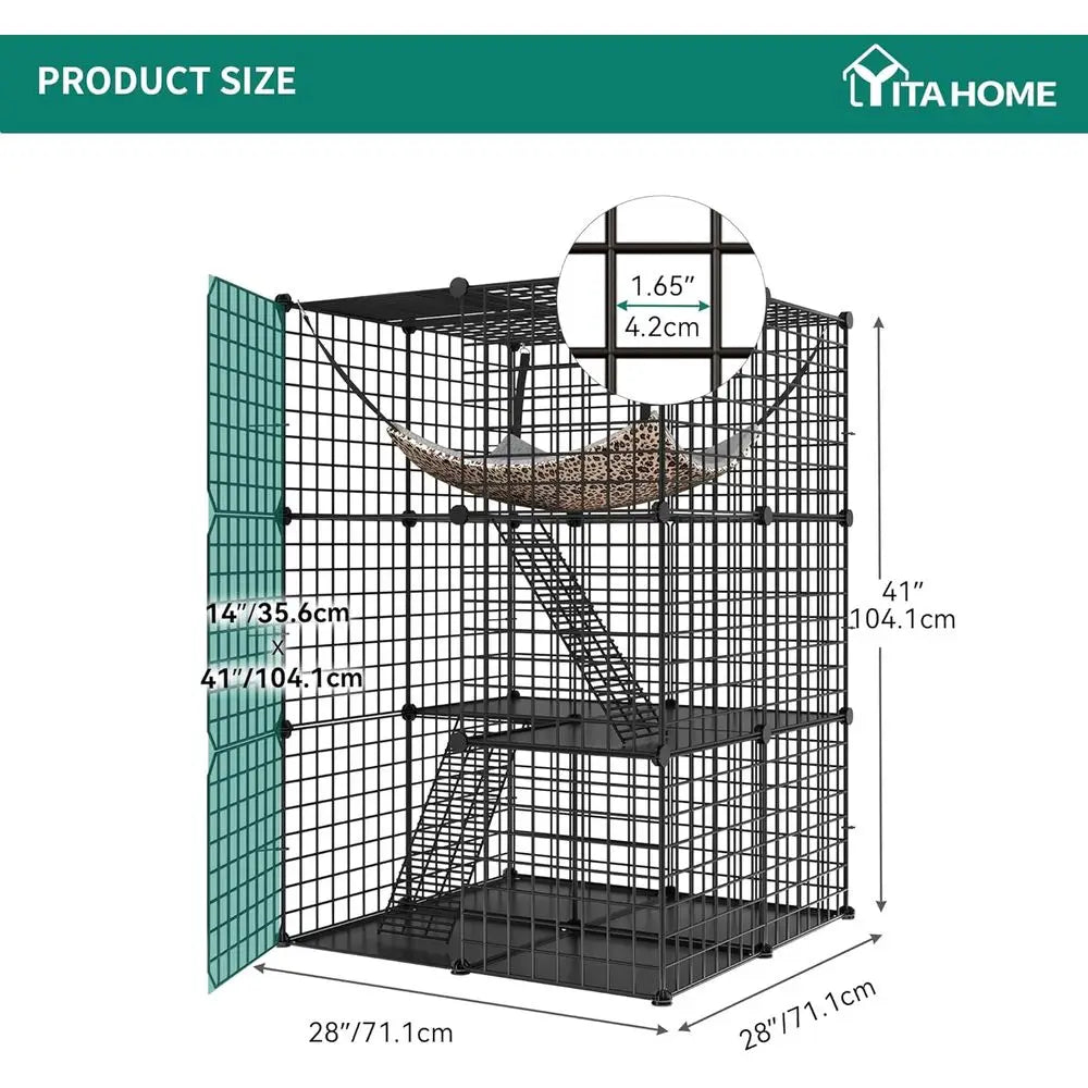 Metal Cat Cage 3-Tiers
