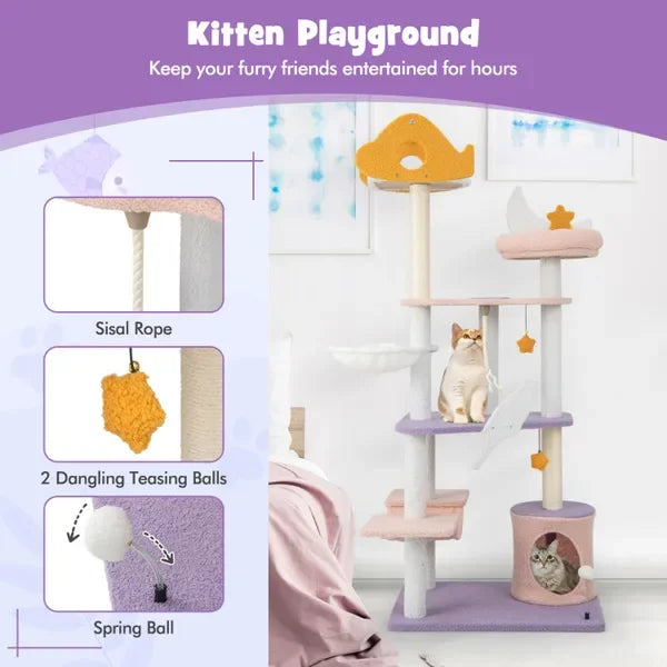 66' Cute Cat Tree Multi-level