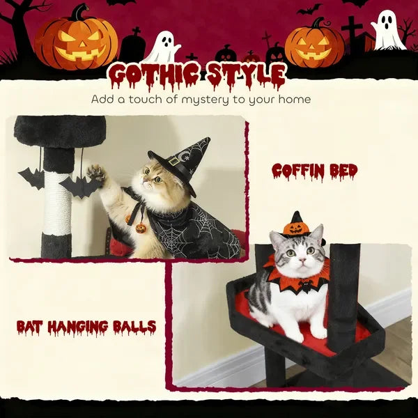 78' Gothic Cat Tree/Coffin Bed